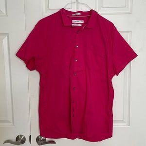 Calvin Klein Extreme Slim Fit Pink Short Sleeve Button Dress Shirt 2XL